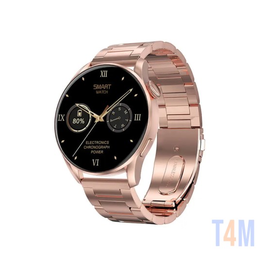 SMARTWATCH DT3 COM BOTÃO DE ROTAÇÃO DO CARREGADOR SEM FIO BT CALLING 1.36" DOURADO